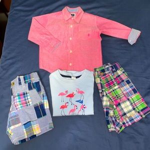 Janie and Jack outfits pink long sleeve and shorts 18-24mnth, plaid 2/3T set🦩